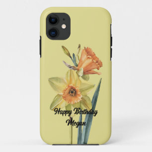 März Daffodil Birth Blume mit Individuelle Name Case-Mate iPhone Hülle