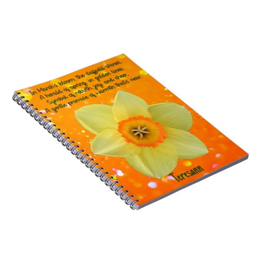 März Daffodil Birth Blume SpiralNotebook Notizblock (Rechte Seite)