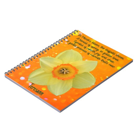 März Daffodil Birth Blume SpiralNotebook Notizblock (Linke Seite)