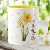 März Daffodil Birth Month Blume Zweifarbige Tasse