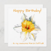 März Daffodil Feiertagskarte (Vorne/Hinten)