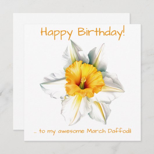 März Daffodil Feiertagskarte (Vorne/Hinten)