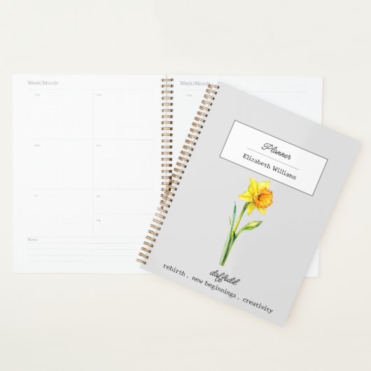 MÄRZ DAFFODIL GEBURTH BLUME PERSONALISIERT PLANER (Anzeige)