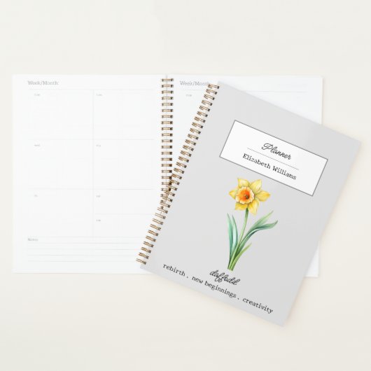 MÄRZ DAFFODIL GEBURTH BLUME PERSONALISIERT PLANER (Anzeige)