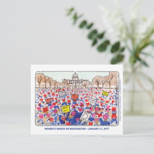 März der Frau Postkarte (Stehend Vorderseite)