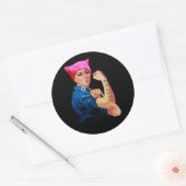 März der Frauen Art Rosie widersetzt sich Runder Aufkleber (Umschlag)