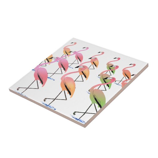 März der tropischen Flamingos Fliese (Seite)