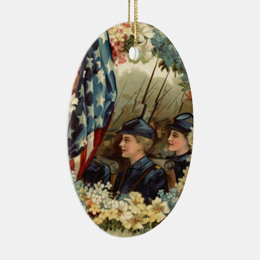 MÄRZ der US-Flaggenparade Ziviler Krieg Keramikornament (Rechts)