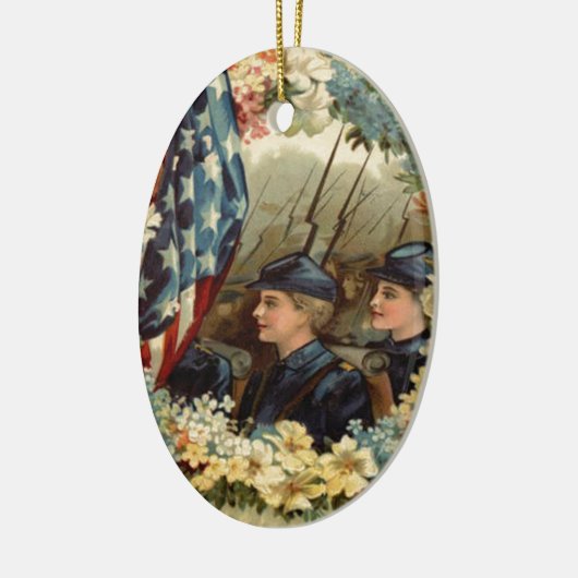 MÄRZ der US-Flaggenparade Ziviler Krieg Keramikornament (Links)