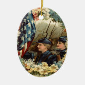 MÄRZ der US-Flaggenparade Ziviler Krieg Keramikornament (Vorne)