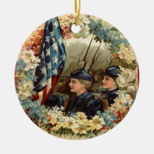 MÄRZ der US-Flaggenparade Ziviler Krieg Keramikornament