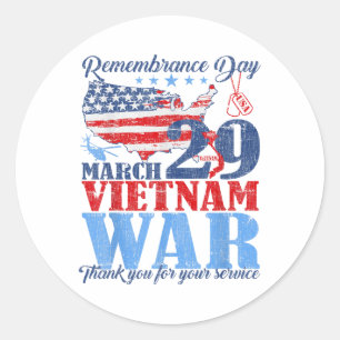 März des Gedenktages 29 Veteran des Vietnamkriegs Runder Aufkleber