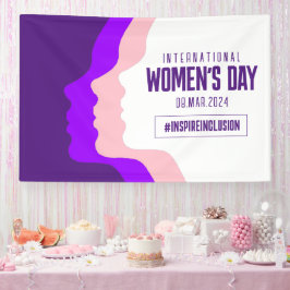 März des Internationalen Frauentags in bunten Face Banner