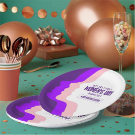 März des Internationalen Frauentags in bunten Face Pappteller