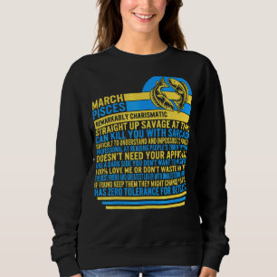 März Fisces Facts Zodiac Sign Sonnenblumen Astrolo Sweatshirt