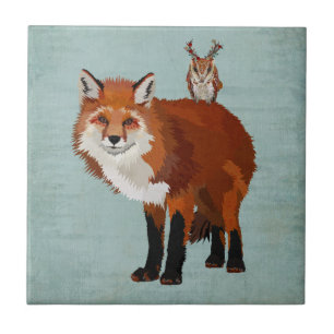 MÄRZ-FUCHS & BLUMENGEWEIH-EULE-Kachel Fliese