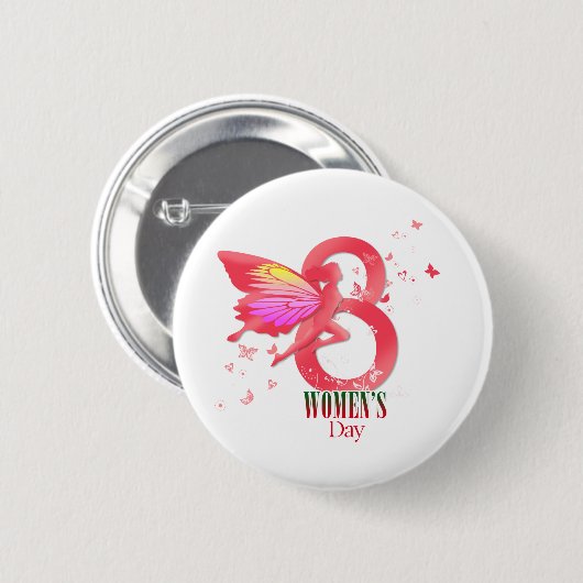 März für glückliche Frauen Button (Vorne & Hinten)