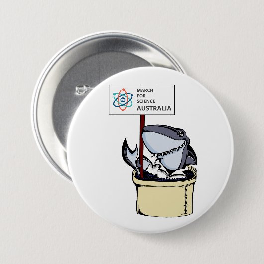 März für Wissenschaft Australien - Haifisch - Button (Vorne & Hinten)