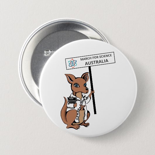 März für Wissenschaft Australien - Känguru - Button (Vorne & Hinten)