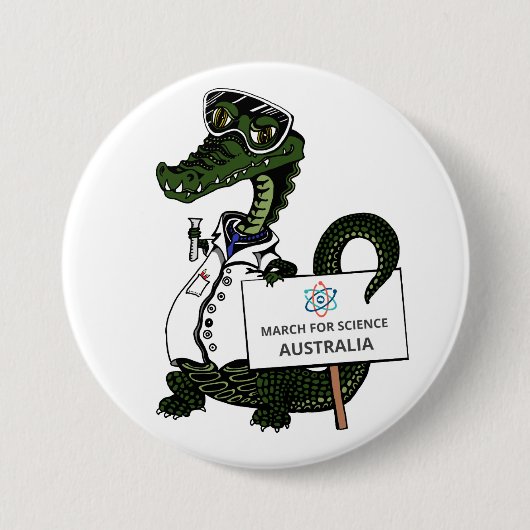 März für Wissenschaft Australien - Krokodil - Button (Vorderseite)