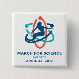 März für Wissenschaft: San Diego - weißes Button