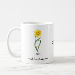 März-Geburtsblumen-Tasse – Narzisse Kaffeetasse