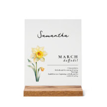 März Geburtsmonat Blume affodil Personalisiert