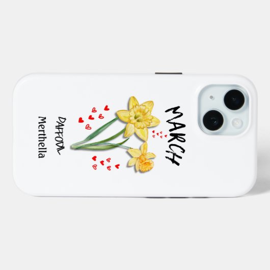MÄRZ Geburtsmonat Blume Individuelle Name Case-Mate iPhone Hülle (Rückseite (Horizontal))