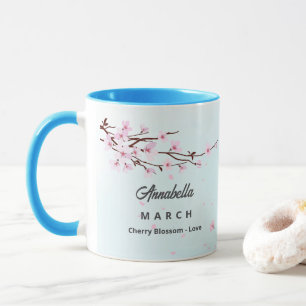 März Geburtsmonat Blume Kaffee Tasse