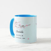 März Geburtsmonat Blume Kaffee Tasse (Vorderseite Links)