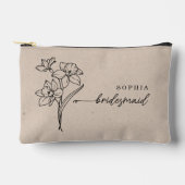 März Geburtsmonat Blume Personalisierte Brautjungf Zubehörtasche (Vorderseite)