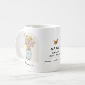 März-Geburtsmonats-Blumen-Tasse Kaffeetasse (Vorderseite Links)