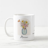 März-Geburtsmonats-Blumen-Tasse Kaffeetasse (Links)