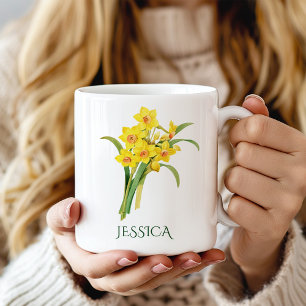 März Geburtsmonatsblume Gelbe Narzisse Kaffeetasse