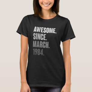 März Geburtstag 39. Dekoration 39 Jahre alter Vint T-Shirt