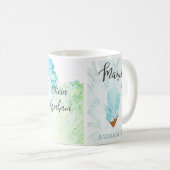 März Geburtstag: Aquamarine Birthstone und Blume C Kaffeetasse (VorderseiteRechts)