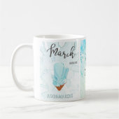März Geburtstag: Aquamarine Birthstone und Blume C Kaffeetasse (Links)