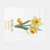 März Geburtstag Daffodil Birth Blume Personalisier Fleecedecke (Vorderseite (Horizontal))