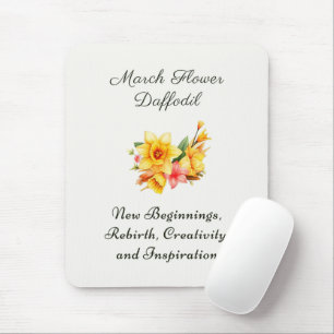 März Geburtstag Monat Blume Daffodil Geburtstagsge Mousepad