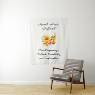 März Geburtstag Monat Blume Daffodil Geburtstagsge Wandteppich