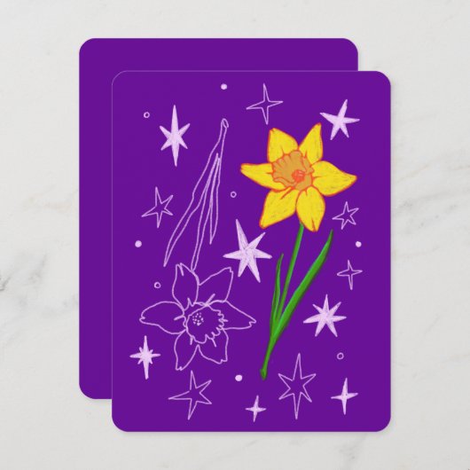 März Geburtstagskarte (affodil) Feiertagskarte (Vorne/Hinten)