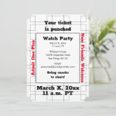 März-Halterung Basketball Party beobachten Einladung (Stehend Vorderseite)