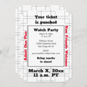 März-Halterung Basketball Party beobachten Einladung (Vorne/Hinten)