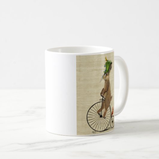 März Hare auf Penny Farthing 3 Kaffeetasse (VorderseiteRechts)