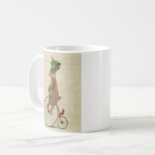 März Hare auf Penny Farthing 3 Kaffeetasse (Vorderseite Links)
