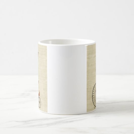 März Hare auf Penny Farthing 3 Kaffeetasse (Mittel)