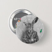 März-Hase-Knopf-Alice im Wunderland-Knopf-Button Button (Vorne & Hinten)