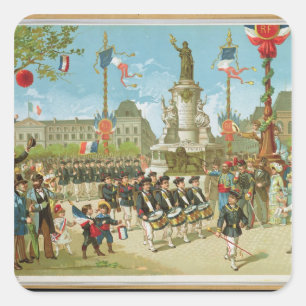 März-Hinter im Place de la Republique Quadratischer Aufkleber