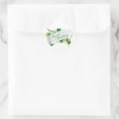März Hochzeit : Blätter der Saison: Runder Aufkleber (Tasche)