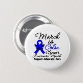 März ist Colon Cancer Awareness Montag Button (Vorne & Hinten)